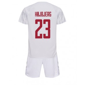 Lacne Dětský Futbalové dres Dánsko Pierre-Emile Hojbjerg #23 MS 2022 Krátky Rukáv - Preč (+ trenírky)